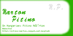 marton pitino business card